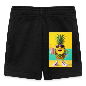 Jazzy Pineapple with Glasses and Smoothie - Baby Shorts - black - Front