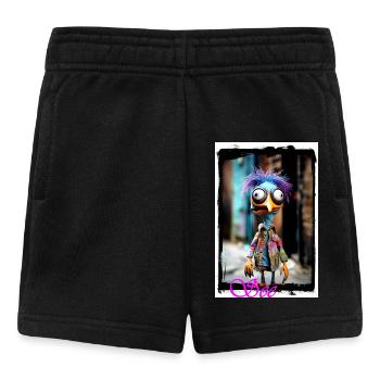 Bunte Vogelskulptur mit Punk-Style - Baby Shorts - Schwarz - Vorne