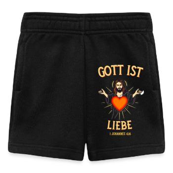 Jésus Cœur Amour Verset biblique Dieu est Amour - Short Bébé - noir - Devant