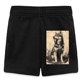 Illustration of a wolf - Short Bébé - noir - Devant