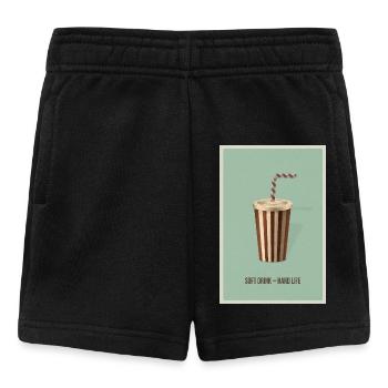 Boisson gazeuse – Hard Life | Drôle de dicton rétro - Short Bébé - noir - Devant