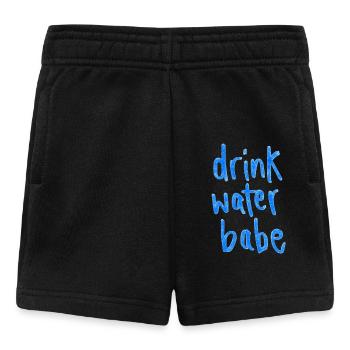 Drink Water Babe – Lettre d’hydratation motivationnelle - Short Bébé - noir - Devant