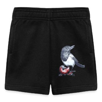 Magpie with Christmas ball - Baby Shorts - black - Front