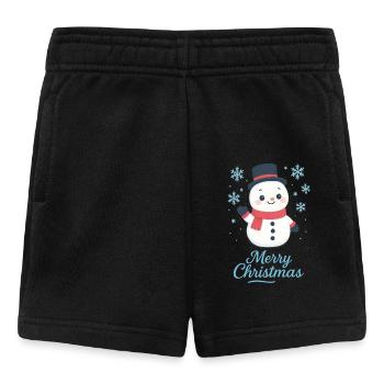 Schneemann mit Schal – Merry Christmas - Baby Shorts - Schwarz - Vorne