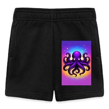 Purple Cosmic Octopus - Baby Shorts - black - Front