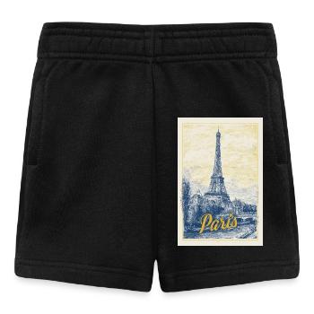 Paris Eiffel Blueprint - Baby Shorts - black - Front