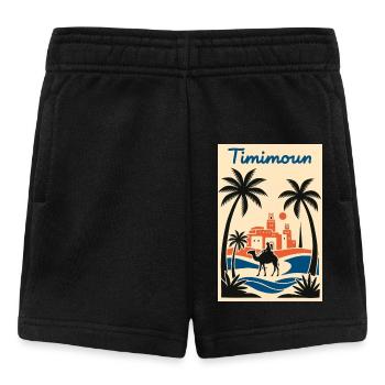 Timimoun Sahara Palmier et Cavalier - Short Bébé - noir - Devant