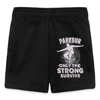 Parkour : seuls les forts survivent - Short Bébé - noir - Devant