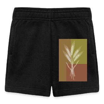 Weizen Ähren Line Art – Naturmotiv - Baby Shorts - Schwarz - Vorne