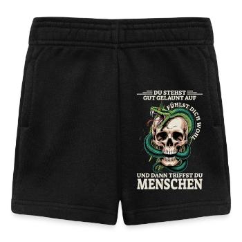 Du stehst gut gelaunt auf fühlst dich wohl - Baby Shorts - Schwarz - Vorne
