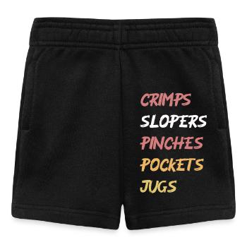 Aufzählung Klettergriffe retro Farben Schriftzug - Baby Shorts - Schwarz - Vorne
