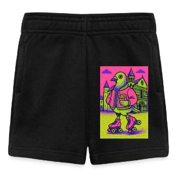 Neon_Pigeon_Roller-skater_2 - Baby Shorts - black - Front