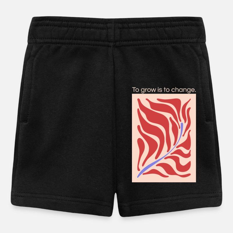 Wachstum durch Wandel – Blattform Muster - Baby Shorts - Schwarz