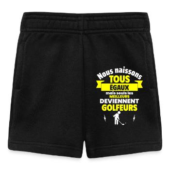 Nous naissons égaux golfeurs,fête des pères - Short Bébé - noir - Devant