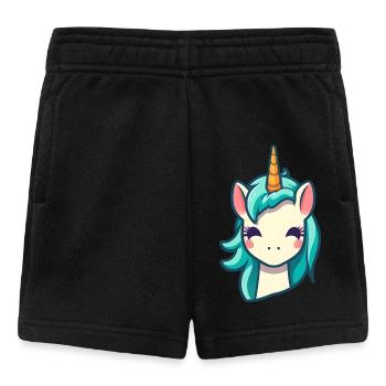 Cute unicorn in blue | Unicorn - Baby Shorts - black - Front