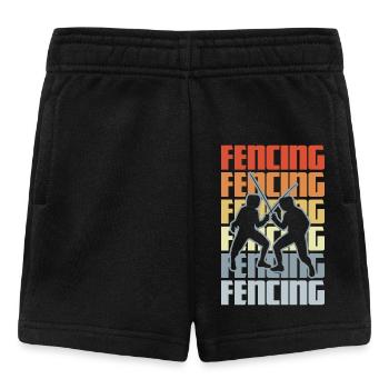 Retro Fechten - Baby Shorts - Schwarz - Vorne