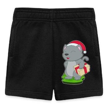 Cat Christmas Package - Baby Shorts - black - Front