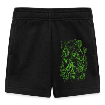 FLEURS VERTES - Short Bébé - noir - Devant
