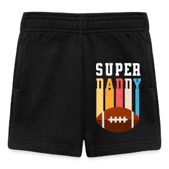 Papa Super Daddy Football Best Dad - Baby Shorts - black - Front