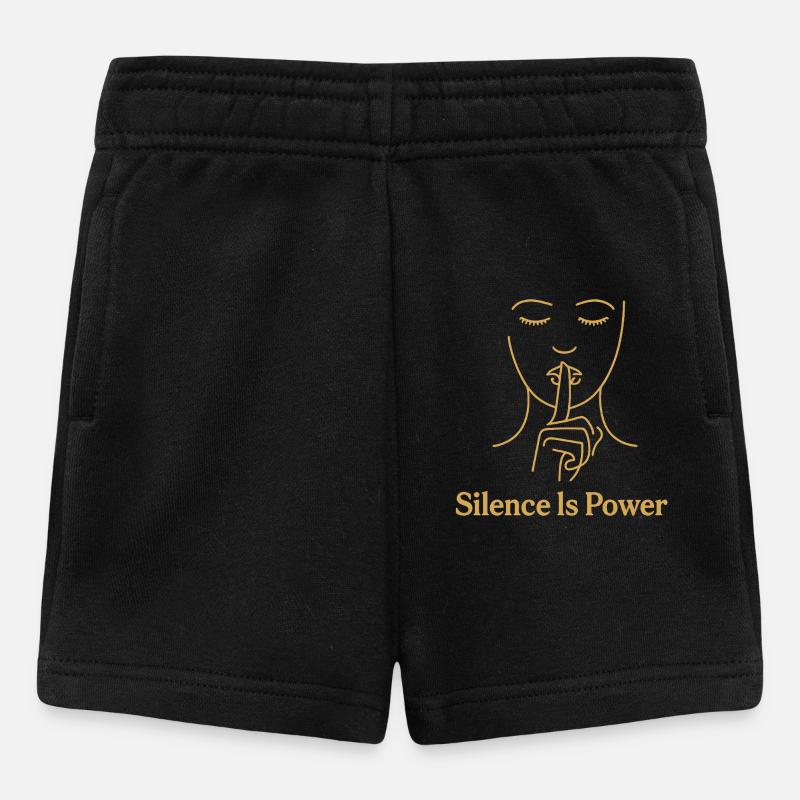 Le silence est le pouvoir - Golden Line - Short Bébé - noir