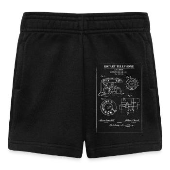 Plan de brevet pour téléphone à cadran - Short Bébé - noir - Devant