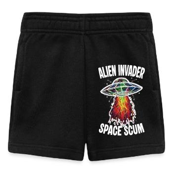 UFO Alien Invader Space Scum Scribble - Baby Shorts - black - Front