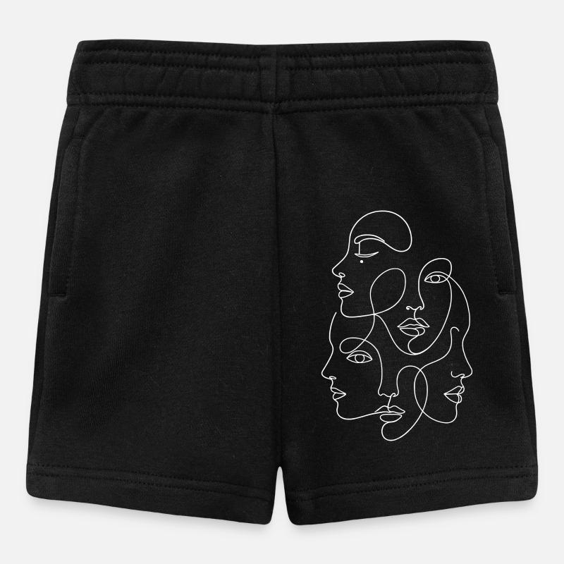Minimalist One White Line Multi Face - Baby Shorts - black