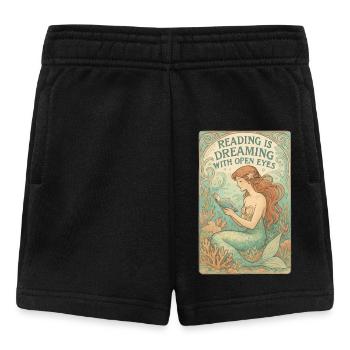 Mermaid Book: Reading is dreaming with eyes open - Baby Shorts - black - Front