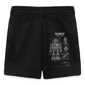 Retro Robot Blueprint Patentkunst - Baby Shorts - Schwarz - Vorne