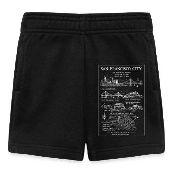 San Francisco City Skizzenkarte - Baby Shorts - Schwarz - Vorne