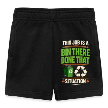 Tonnenjob erledigt | Wertstoffhof - Baby Shorts - Schwarz - Vorne