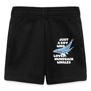 Just a boy who loves humpback whales Buckelwal - Baby Shorts - Schwarz - Vorne