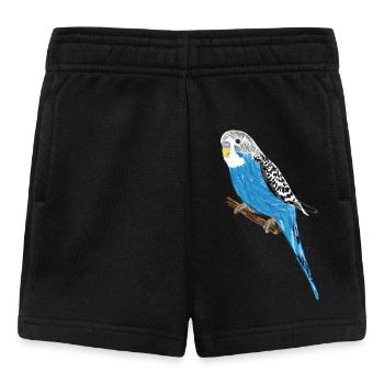 Perruche bleue / Blue Budgie III - Short Bébé - noir - Devant