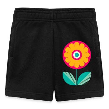 Fleur colorée mignonne - Short Bébé - noir - Devant