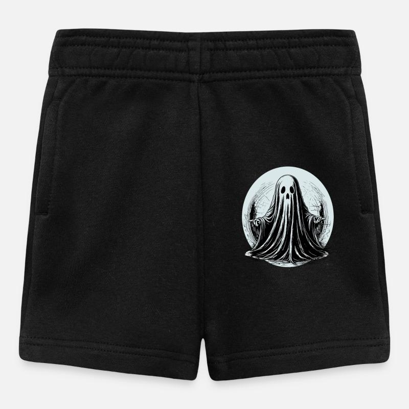 Awesome graphical ghost design - Baby Shorts - black