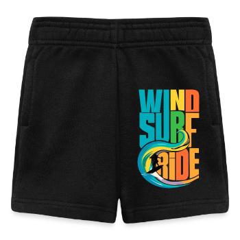 Farbenfrohe Windsurf-Ride-Action-Kunst - Lebendige Gewässer - Baby Shorts - Schwarz - Vorne