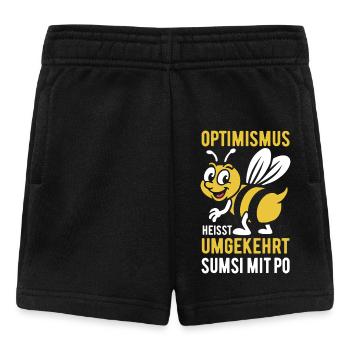 Optimismus heißt umgekehrt Sumsi mit Po - Biene - Baby Shorts - Schwarz - Vorne