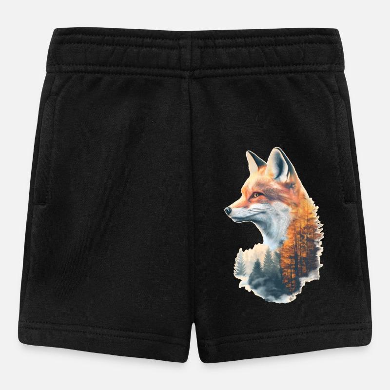Fuchs im Herbstwald - Baby Shorts - Schwarz