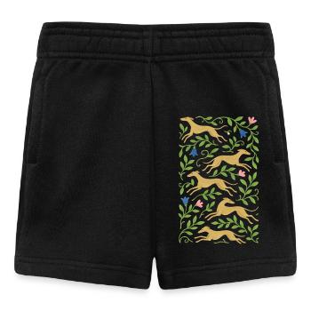 Golden Gallop in Floral Vines - Baby Shorts - black - Front
