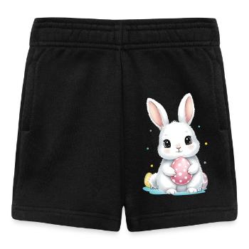 Easter Cute Easter Bunny with Easter Egg - Baby Shorts - black - Front