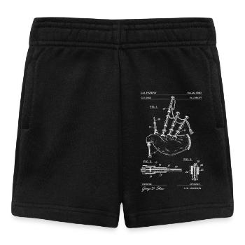 T-shirt médiéval design de plan de cornemuse - Short Bébé - noir - Devant