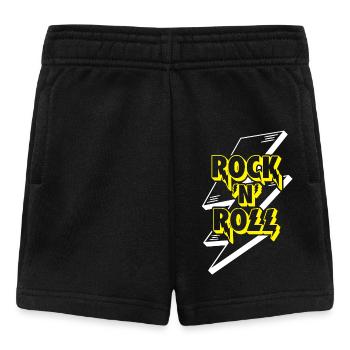 Rock 'N' Roll Lightning Bolt 3D Logo - Baby Shorts - black - Front