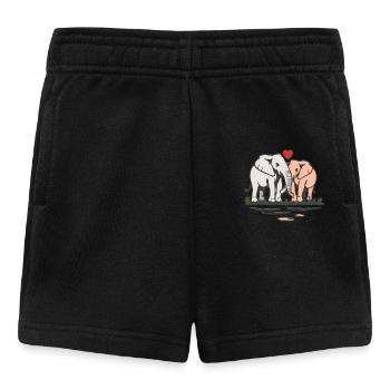 Elephants in love Photo - Baby Shorts - black - Front