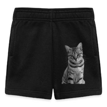 Katze weiß-schwarz Katze schwarzweiß - Baby Shorts - Schwarz - Vorne
