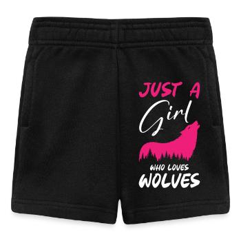 Juste une fille qui aime les loups - Short Bébé - noir - Devant
