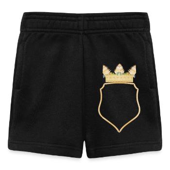 Wappen mit goldener floraler Krone - Baby Shorts - Schwarz - Vorne
