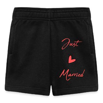 GERADE VERHEIRATET. Junggesellinnenabschied. VALENTINSTAG. PAAR - Baby Shorts - Schwarz - Vorne