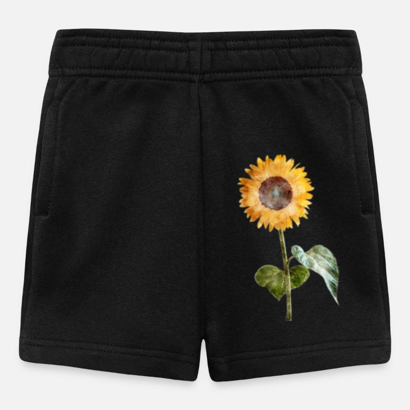 Sonnenblume - Aquarell - Baby Shorts - Schwarz