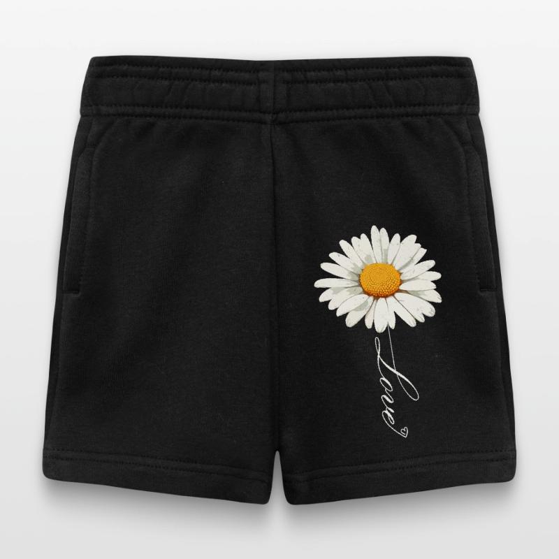 Gänseblümchenblume mit Liebe Skript Baby Shorts