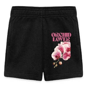 Orchid Lover Botanical Illustration - Baby Shorts - black - Front
